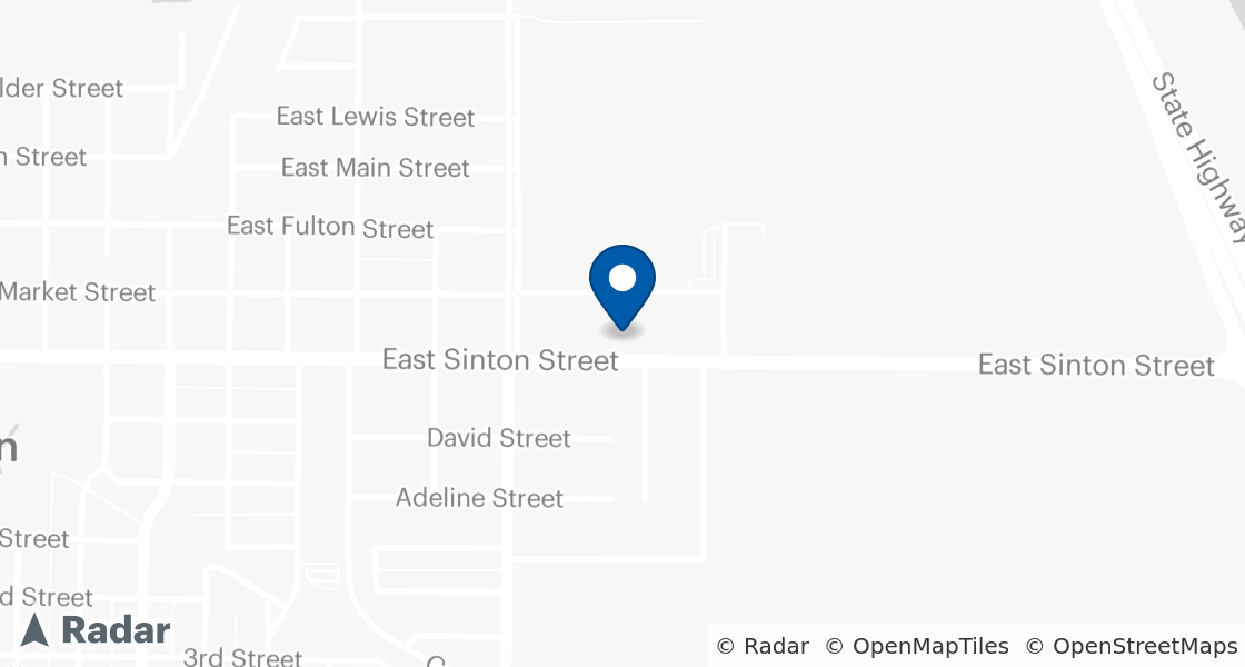 Map of Dairy Queen Location:: 1125 E Sinton St, Sinton, TX, 78387-2928